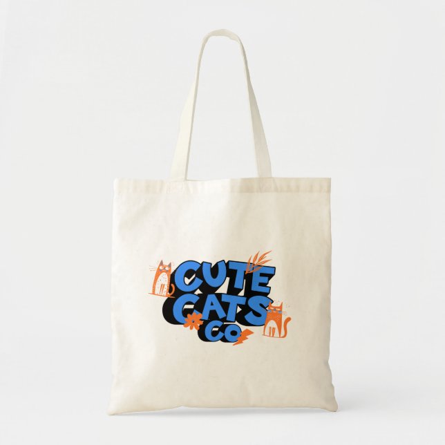 Süße Katzen Fröhliche Kunst Tragetasche (Vorne)
