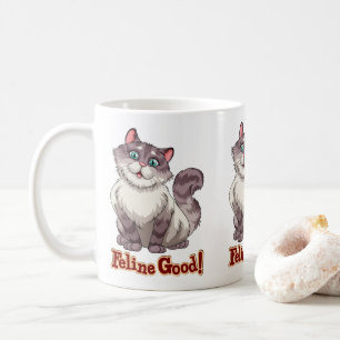 Süße Katzen Geschenk Graue Katze Kätzchen Cartoon  Kaffeetasse
