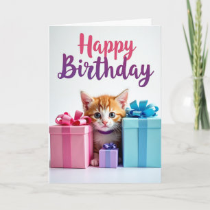 Süße Katzen-Geschenke Geburtstagskarte Karte