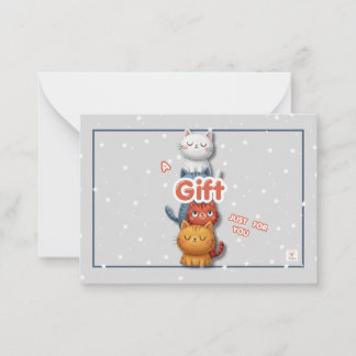 🎁Süße Katzen-Geschenkkarte | Nur-für-Dich-Karte � Mitteilungskarte