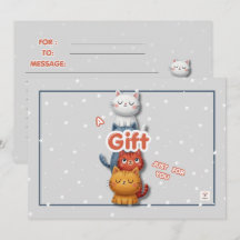 Süße Katzen-Geschenkkarte | Nur-für-Dich-Notizkart
