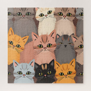 Süße Katzen-Gesichter illustriertes Muster