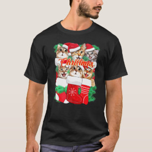 Süße Katzen-Gesichtsausdrücke Weihnachtskatze T-Shirt