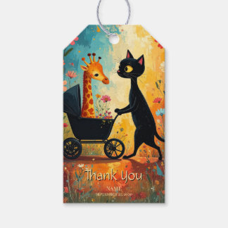 Süße Katzen-Giraffen-Geschenkkarte Geschenkanhänger
