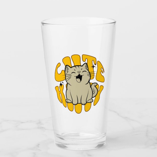 Süße Katzen Glas Tasse (Vorderseite)