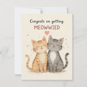 Süße Katzen Hochzeitskarte, Herzlichen Glückwunsch Dankeskarte