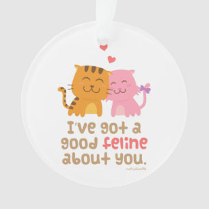 Süße Katzen im Liebes-Pun-Humor Ornament
