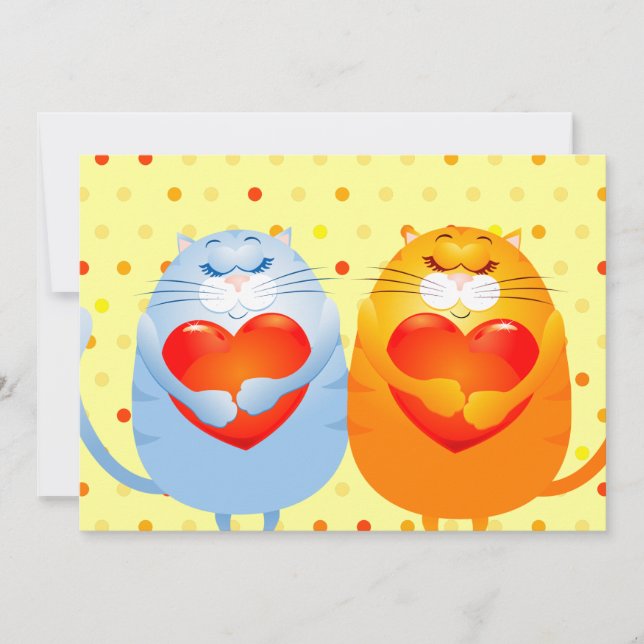 Süße Katzen in Liebe, Einladung (Vorderseite)