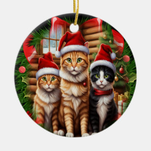 Süße Katzen  Keramik Ornament
