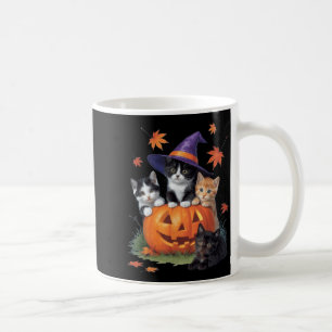 Süße Katzen-Kürbis-Halloween Kaffeetasse