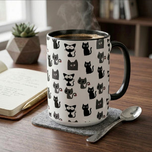 Süße Katzen Muster überall Druck Katzen Tasse