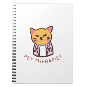 Süße Katzen-Pet-Therapeutin Cartoon-Design Notizblock