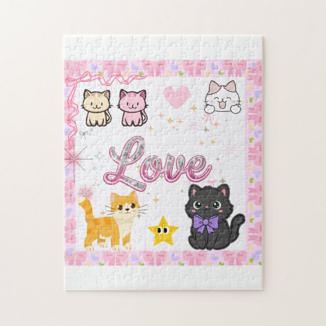 süße Katzen Puzzle  (Vertikal)