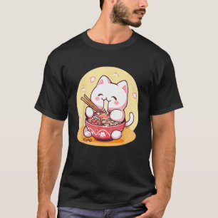 Süße Katzen Ramen Nudeln Japanisch Neko T-Shirt