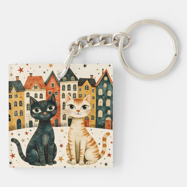 Süße Katzen Schlüsselanhänger (Rückseite)