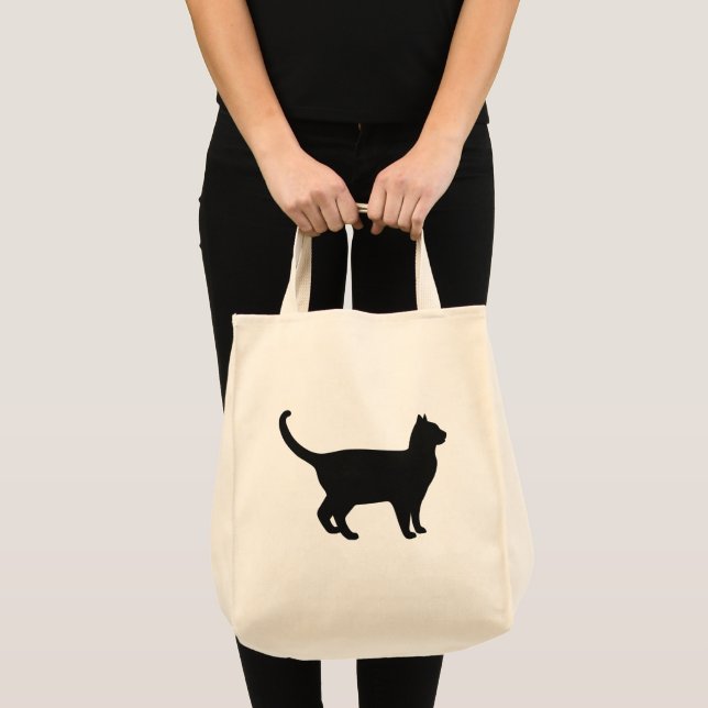Süße Katzen-Silhouette Tragetasche (Vorderseite (Produkt))
