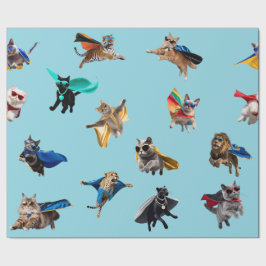 Süße Katzen-Superhelden-Kinder-Geschenkpapier Geschenkpapier