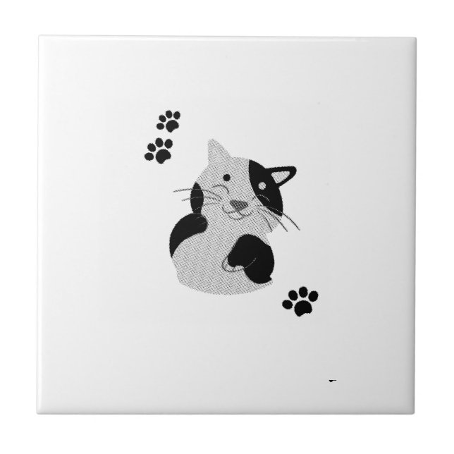 Süße Katzen-Tasse Fliese (Vorderseite)