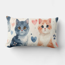 Süße Katzen Tasse & Kissen - Wasserfarbe Verspielt