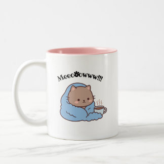 Süße Katzen-Tasse  Zweifarbige Tasse