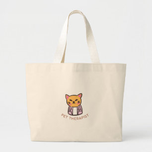Süße Katzen-Tiertherapeutin Cartoon-Design Jumbo Stoffbeutel