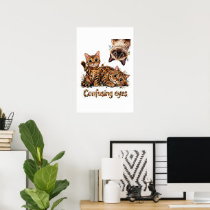 Süße Katzen-Trio-Blumenposter-Kätzchen-Kitty Poster