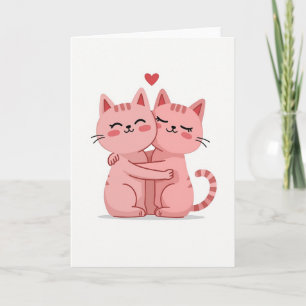 Süße Katzen Umarmen Liebenskarte Karte