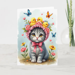 Süße Katzenblumen-Muttertagskarte Karte