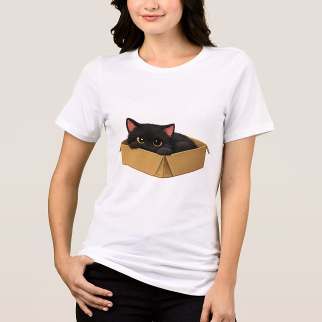 Süße Katzenbox Tri-Blend Shirt (Vorderseite)