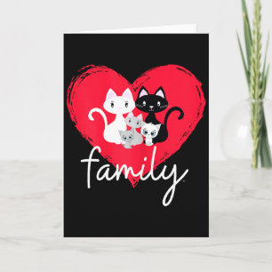 Süße Katzenfamilie Valentinstag Karte