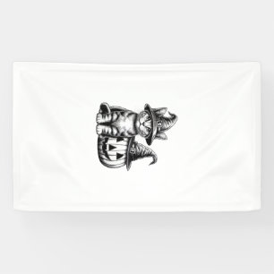 Süße Katzenhexenmütze Kürbis Halloween Katzenliebh Banner
