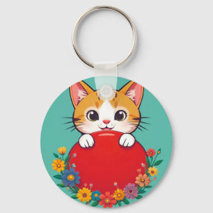 🐱 Süße Katzenillustration Charm Schlüsselanhänger