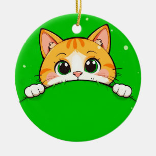 Süße Katzenillustration Keramik Ornament