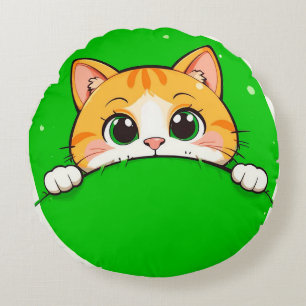 Süße Katzenillustration Rundes Kissen