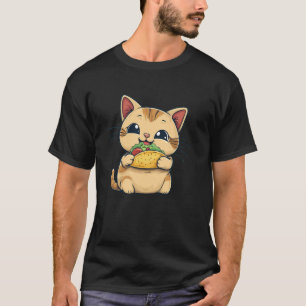 Süße Katzenkatze, die einen Taco isst T-Shirt
