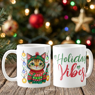 Süße Katzenkugeln Weihnachtsstimmung Weihnachten Kaffeetasse
