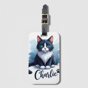Süße Katzenkunst Gepäckanhänger – Geschenk für Tie