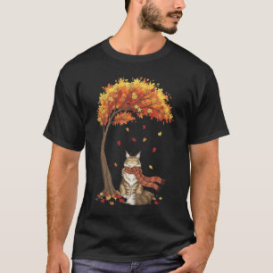 Süße Katzenliebhaber Maine Coon Katze Herbst T-Shirt