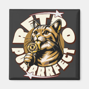 Süße Katzenliebhaber Retro Lutscher  Magnet