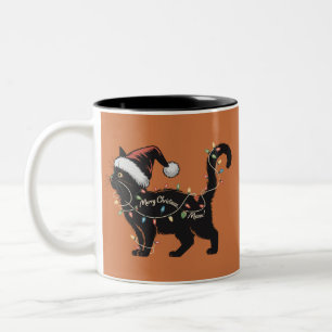 Süße Katzenliebhaber Weihnachten Katzenmutter Xmas Zweifarbige Tasse