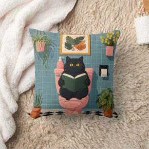 Süße Katzenliebhaberin Badezimmer Kunst Kissen