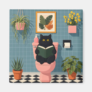 Süße Katzenliebhaberin Badezimmer Kunst Magnet