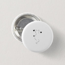Süße Katzenliniendrawing mit drei Herzen Button