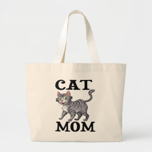 Süße Katzenmutter-Geschenk Graue Tabby-Tiger-Katze Jumbo Stoffbeutel