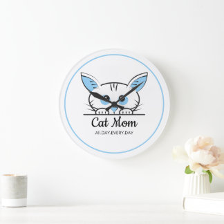 Süße Katzenmutter Wanduhr
