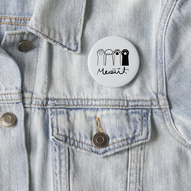 Süße Katzenpfoten-Miau-Button-Abzeichen Button (Beispiel)