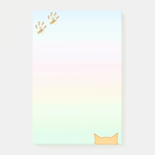 Süße Katzenpfoten Post-it Klebezettel (Vorderseite)