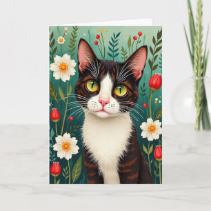 Süße Katzenporträtkarte Karte