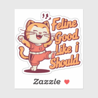 Süße Katzenwitze Feline Gut Wie Ich Soll Aufkleber