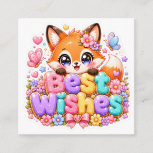 Süße Kawaii Alles Gute Fuchs Name Pastell Rosa Flo Begleitkarte